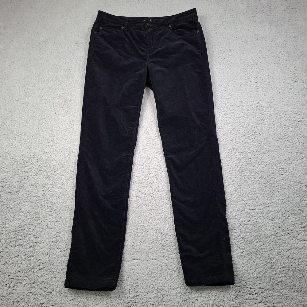 J. McLaughlin Womens Stretch Velvet Slim Black Pants Size 6